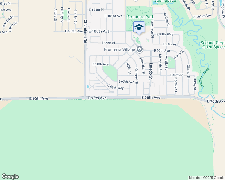 map of restaurants, bars, coffee shops, grocery stores, and more near 15612 East 96th Way in Commerce City