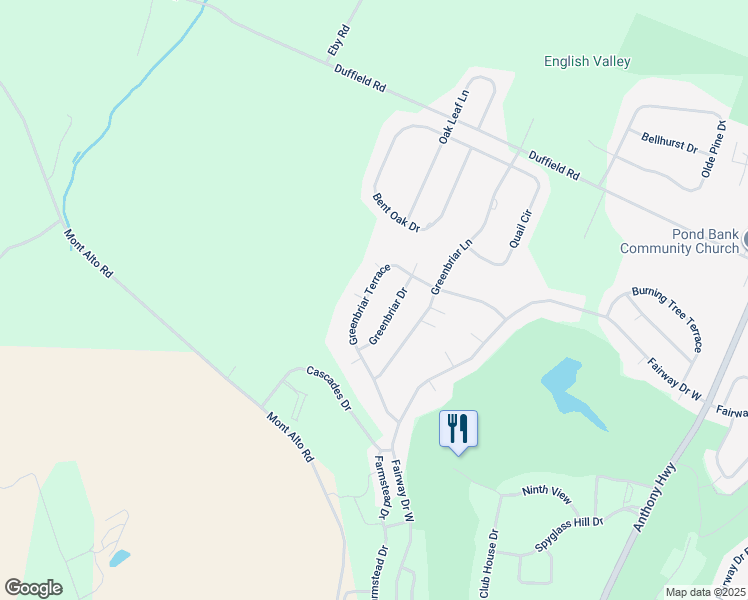 map of restaurants, bars, coffee shops, grocery stores, and more near 6048 Greenbriar Terrace in Fayetteville