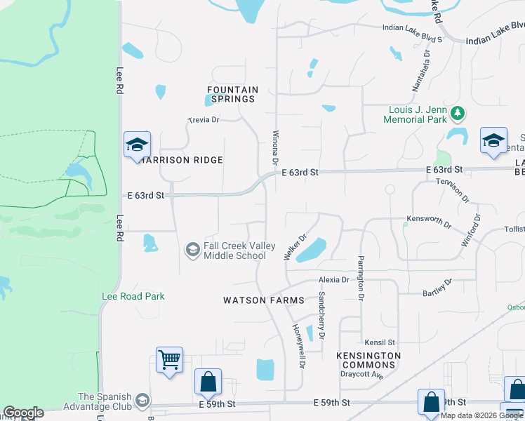 map of restaurants, bars, coffee shops, grocery stores, and more near 6267 Twyckenham Drive in Indianapolis