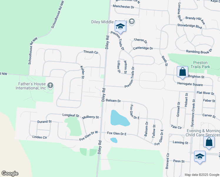 map of restaurants, bars, coffee shops, grocery stores, and more near 589 Preston Trails Drive in Pickerington