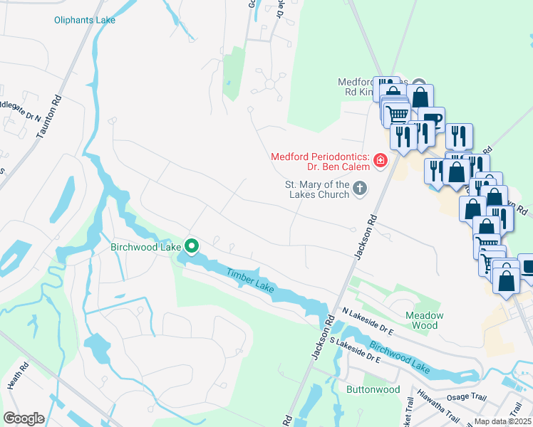 map of restaurants, bars, coffee shops, grocery stores, and more near 229 Sunny Jim Drive in Medford