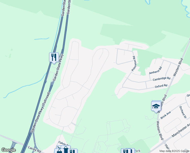 map of restaurants, bars, coffee shops, grocery stores, and more near 184 Arborridge Drive in Lacey Township