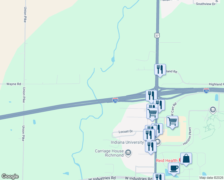 map of restaurants, bars, coffee shops, grocery stores, and more near 787 Highland Road in Richmond