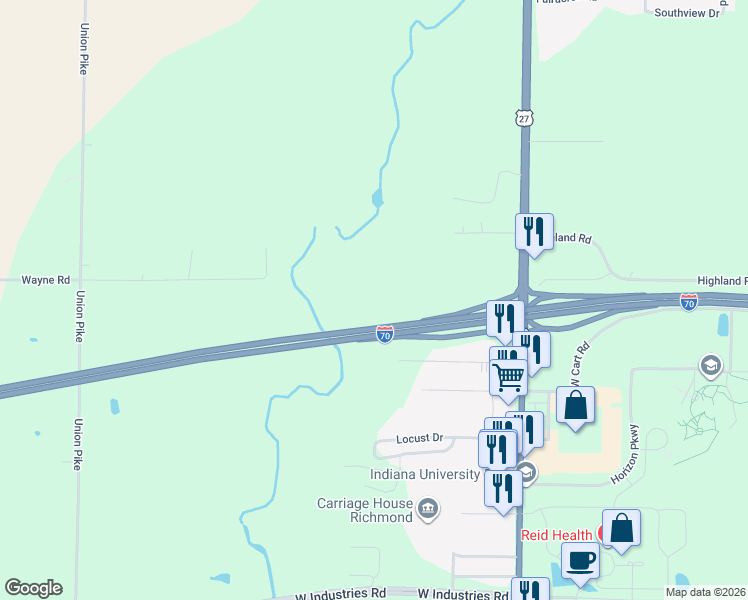 map of restaurants, bars, coffee shops, grocery stores, and more near 787 Highland Road in Richmond