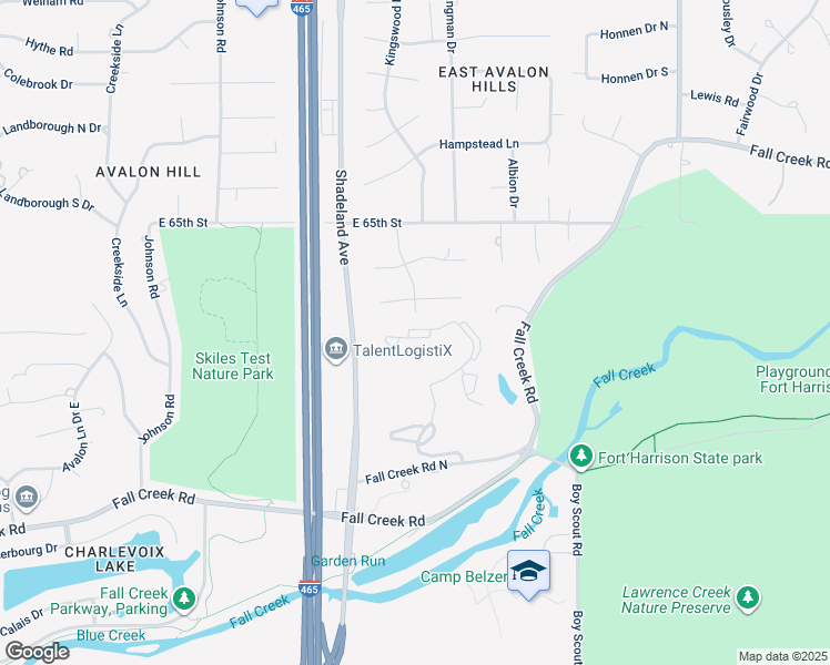 map of restaurants, bars, coffee shops, grocery stores, and more near 7073 Kingswood Court in Indianapolis