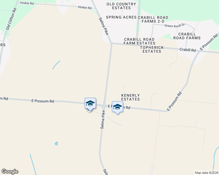 map of restaurants, bars, coffee shops, grocery stores, and more near 3420 Selma Road in Springfield