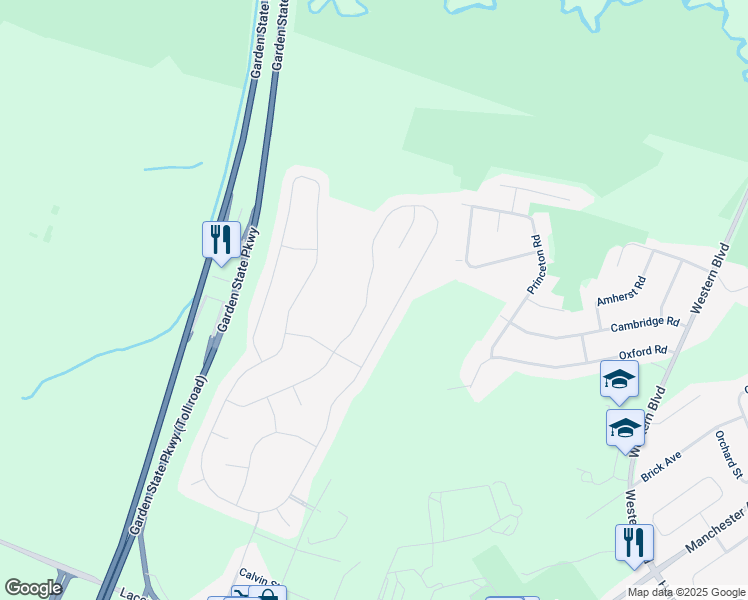 map of restaurants, bars, coffee shops, grocery stores, and more near 184 Arborridge Drive in Lacey Township