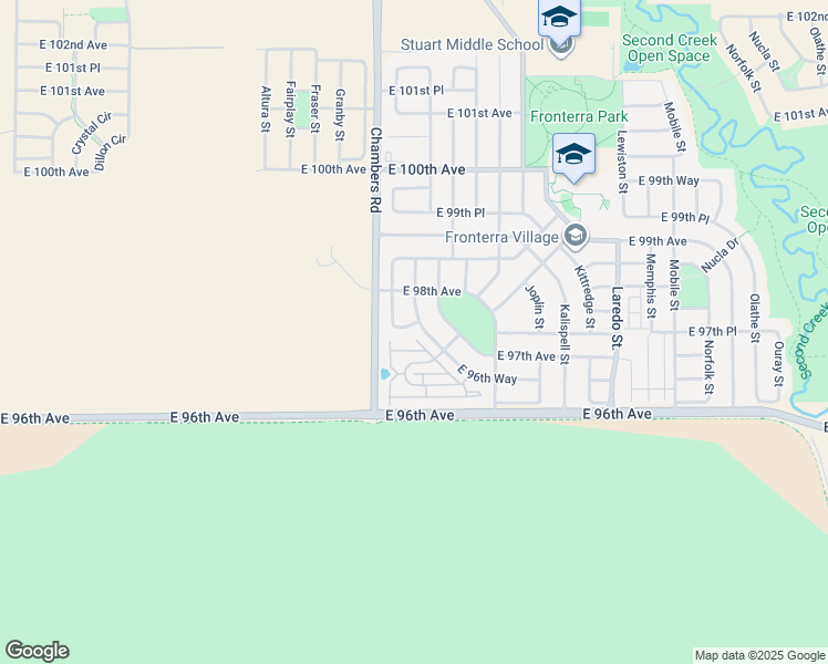 map of restaurants, bars, coffee shops, grocery stores, and more near 15360 East 97th Place in Commerce City
