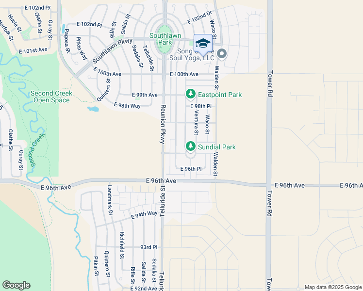 map of restaurants, bars, coffee shops, grocery stores, and more near 17841 E. 97th Cir in Commerce City