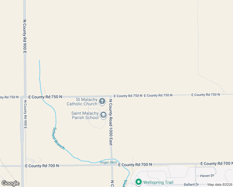 map of restaurants, bars, coffee shops, grocery stores, and more near 10012 East County Road 750 North in Brownsburg