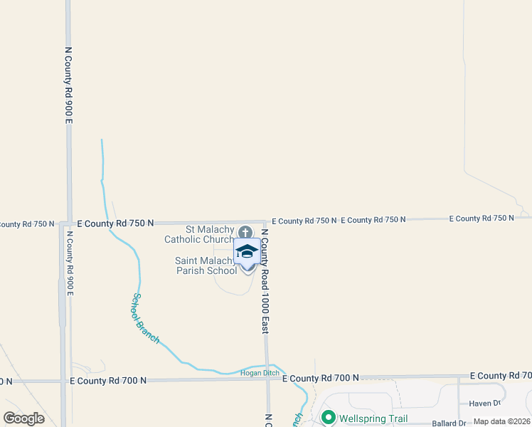 map of restaurants, bars, coffee shops, grocery stores, and more near 10012 East County Road 750 North in Brownsburg