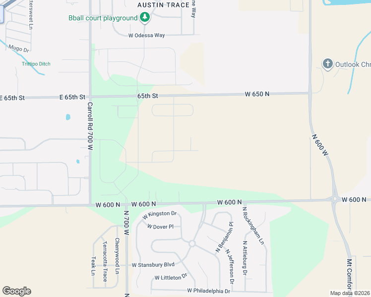 map of restaurants, bars, coffee shops, grocery stores, and more near 6579 West 650 North in McCordsville