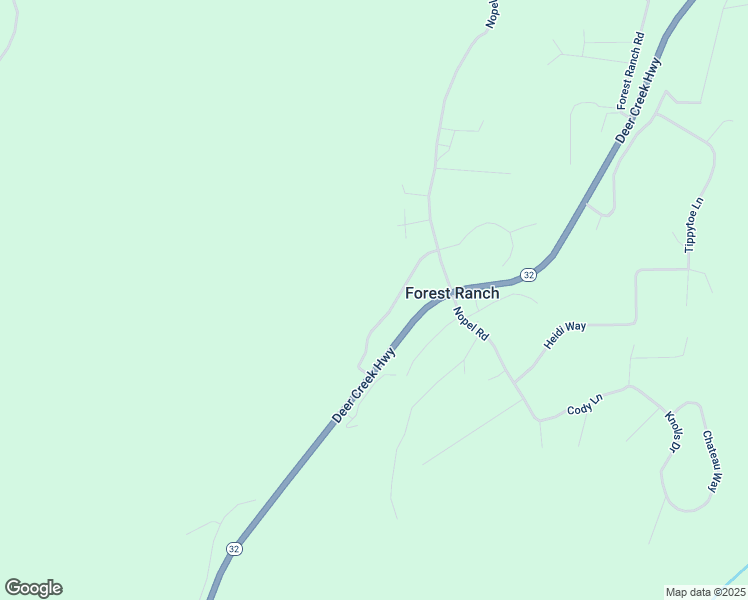 map of restaurants, bars, coffee shops, grocery stores, and more near 15309 Forest Ranch Way in Forest Ranch