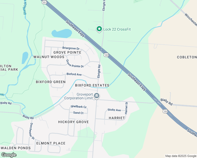 map of restaurants, bars, coffee shops, grocery stores, and more near 5381 Ebright Road in Canal Winchester