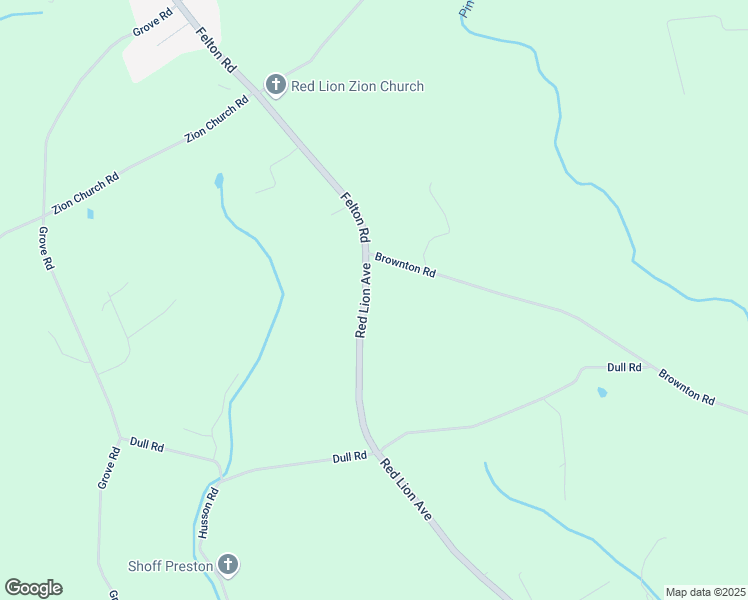 map of restaurants, bars, coffee shops, grocery stores, and more near 1215 Felton Road in Red Lion
