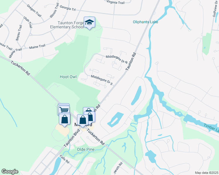 map of restaurants, bars, coffee shops, grocery stores, and more near 3 Regent Court in Medford