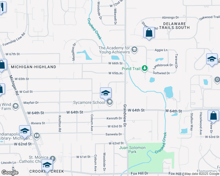 map of restaurants, bars, coffee shops, grocery stores, and more near 1756 Horizon Lane in Indianapolis