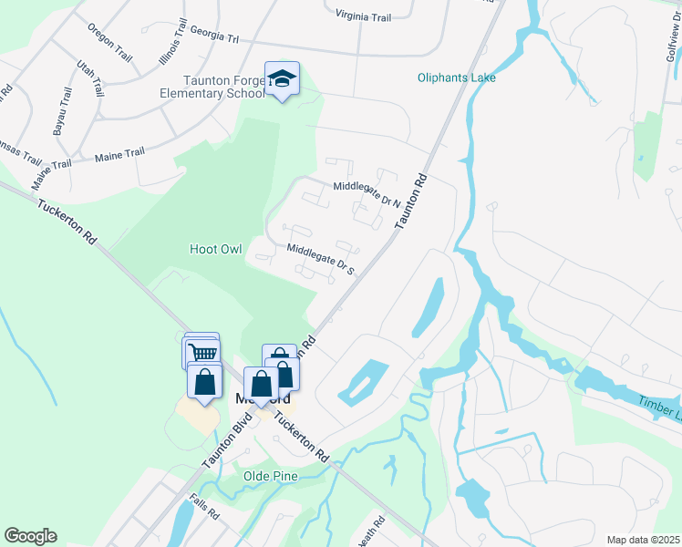 map of restaurants, bars, coffee shops, grocery stores, and more near 3 Regent Court in Medford