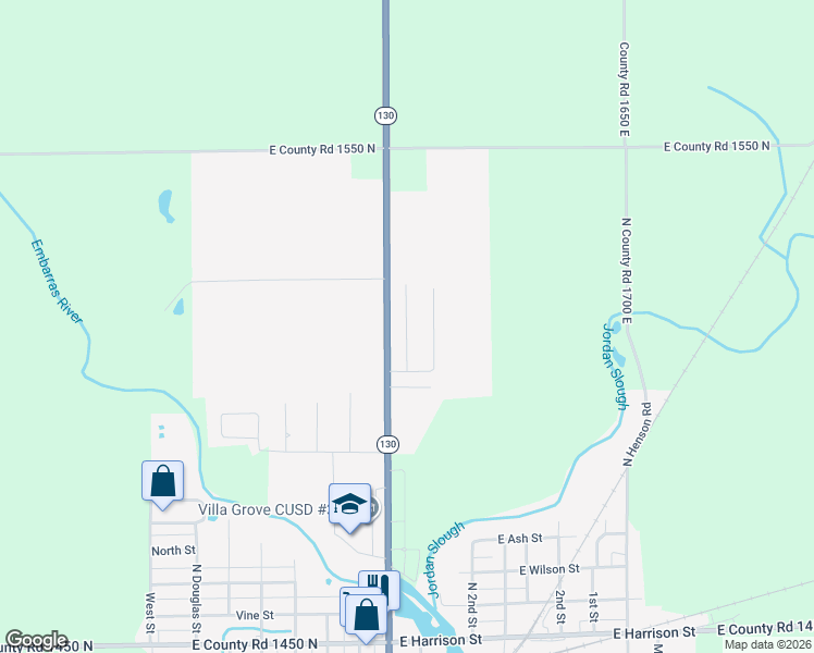 map of restaurants, bars, coffee shops, grocery stores, and more near North Possum Trail in Villa Grove