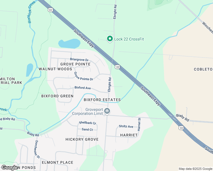 map of restaurants, bars, coffee shops, grocery stores, and more near 5381 Ebright Road in Canal Winchester