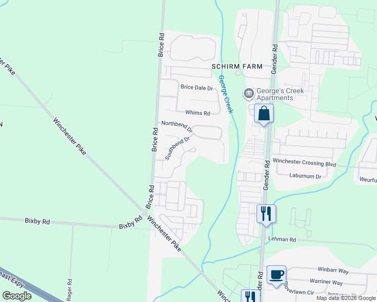 map of restaurants, bars, coffee shops, grocery stores, and more near 6129 Murphys Pond Road in Canal Winchester