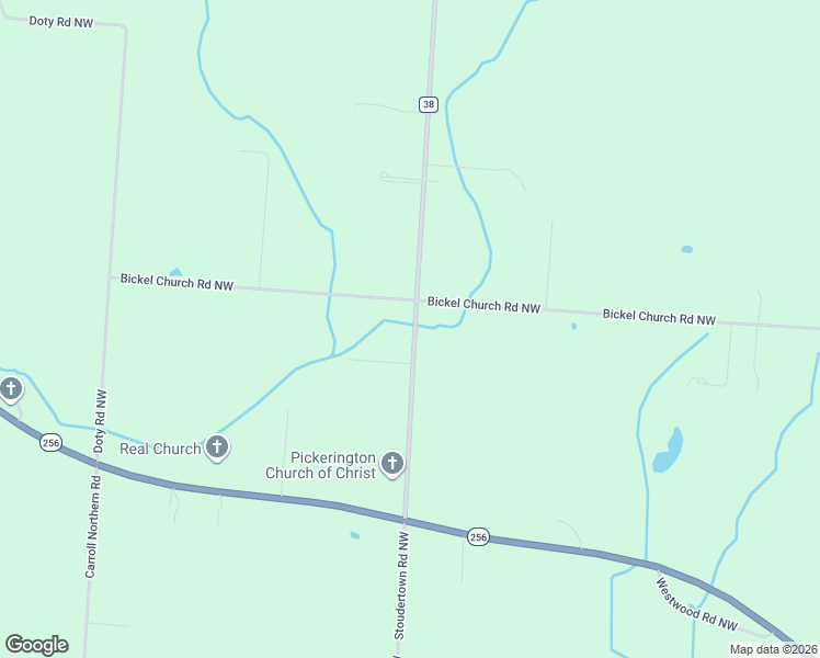 map of restaurants, bars, coffee shops, grocery stores, and more near 9959 County Highway 38 in Pickerington