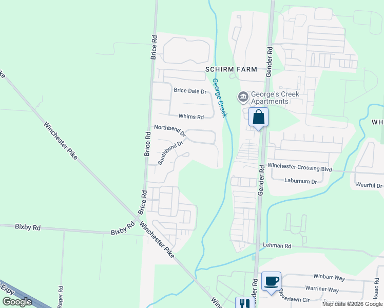 map of restaurants, bars, coffee shops, grocery stores, and more near 6129 Murphys Pond Road in Canal Winchester