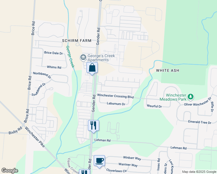 map of restaurants, bars, coffee shops, grocery stores, and more near 6687 Hamler Drive in Canal Winchester