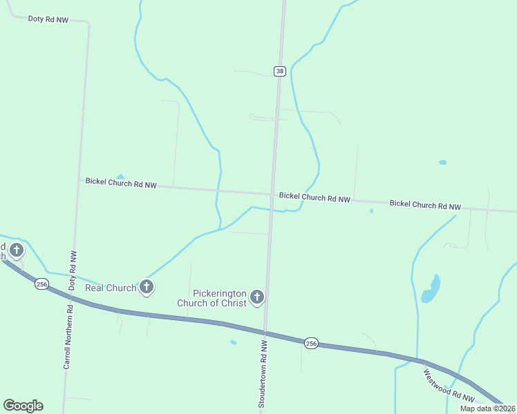 map of restaurants, bars, coffee shops, grocery stores, and more near 9959 County Highway 38 in Pickerington