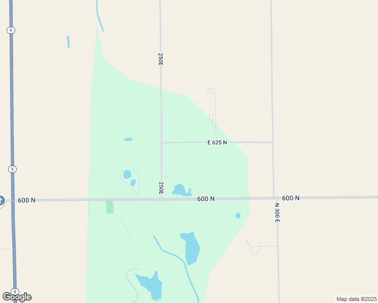 map of restaurants, bars, coffee shops, grocery stores, and more near 2647 East 625 North in Greenfield