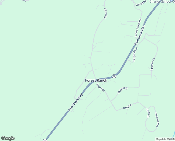 map of restaurants, bars, coffee shops, grocery stores, and more near 15353 Forest Ranch Way in Forest Ranch