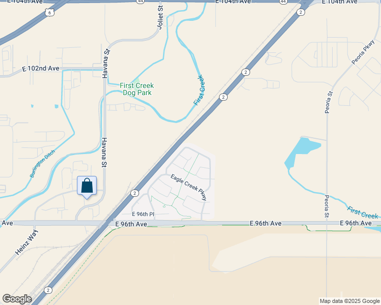 map of restaurants, bars, coffee shops, grocery stores, and more near 11147 Eagle Creek Circle in Commerce City