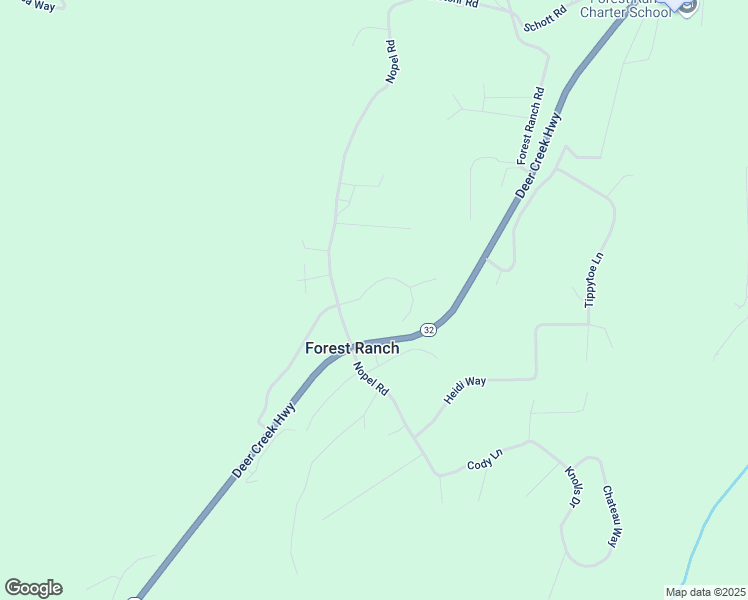 map of restaurants, bars, coffee shops, grocery stores, and more near 15382 Forest Ranch Way in Forest Ranch