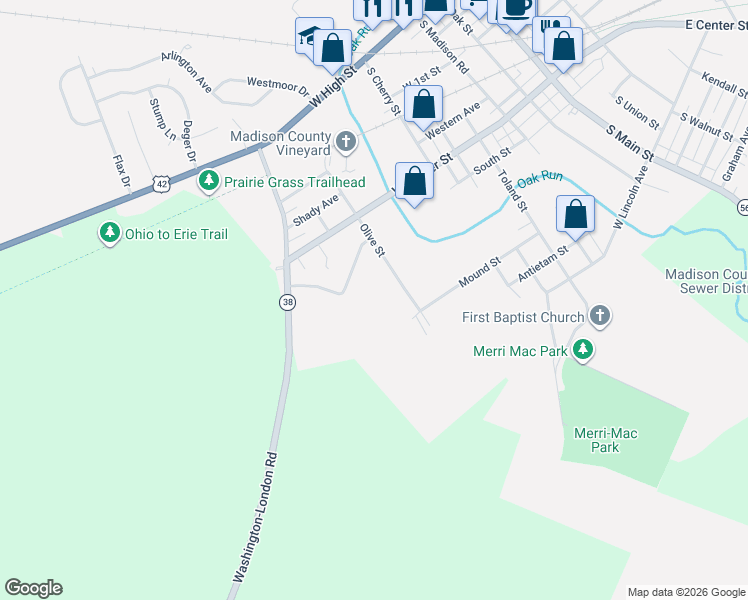 map of restaurants, bars, coffee shops, grocery stores, and more near 239 Olive Street in London
