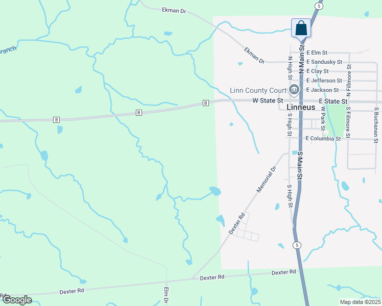 map of restaurants, bars, coffee shops, grocery stores, and more near in Linneus