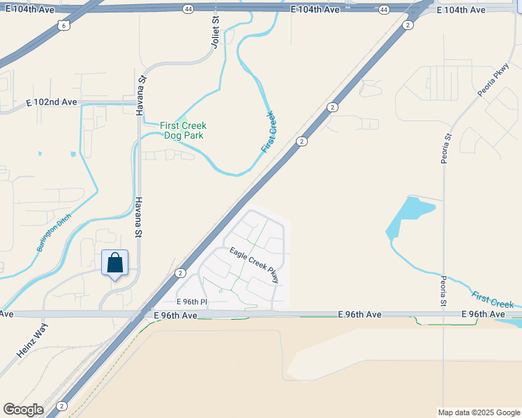 map of restaurants, bars, coffee shops, grocery stores, and more near 11147 Eagle Creek Circle in Commerce City