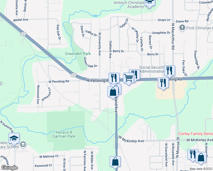 map of restaurants, bars, coffee shops, grocery stores, and more near 2912 North University Avenue in Decatur