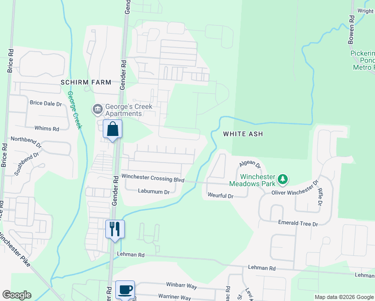 map of restaurants, bars, coffee shops, grocery stores, and more near 6806 Axtel Drive in Canal Winchester