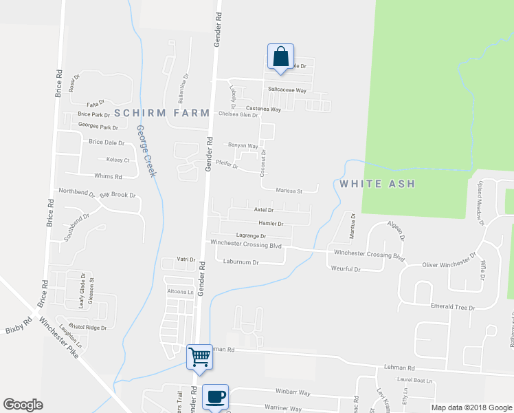 map of restaurants, bars, coffee shops, grocery stores, and more near 6726 Axtel Drive in Canal Winchester