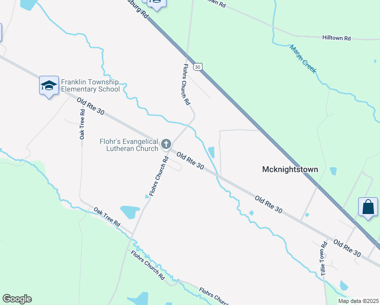 map of restaurants, bars, coffee shops, grocery stores, and more near 165 Old Route 30 in Biglerville