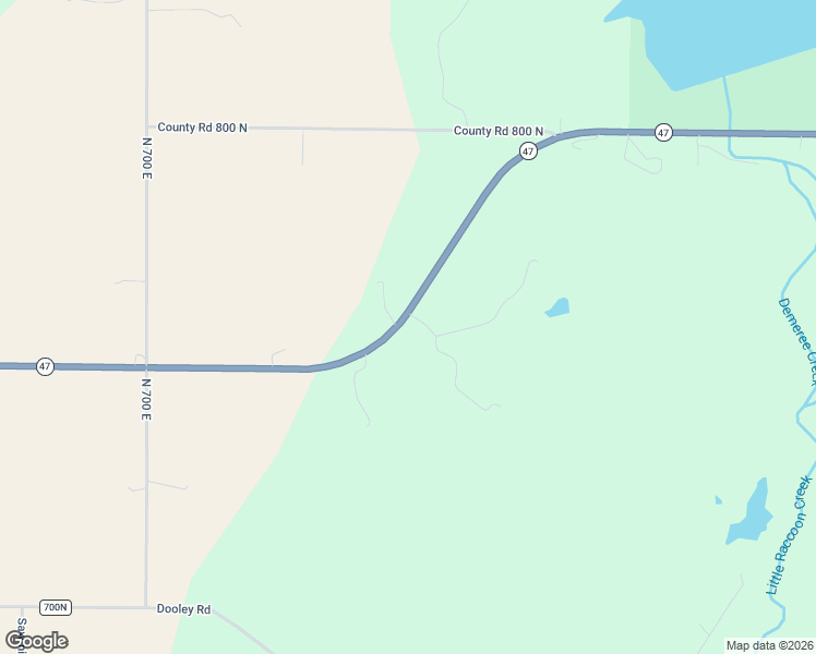 map of restaurants, bars, coffee shops, grocery stores, and more near 7497 Indiana 47 in Waveland