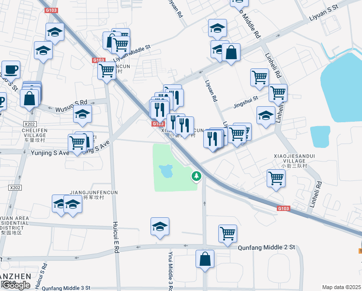 map of restaurants, bars, coffee shops, grocery stores, and more near in 