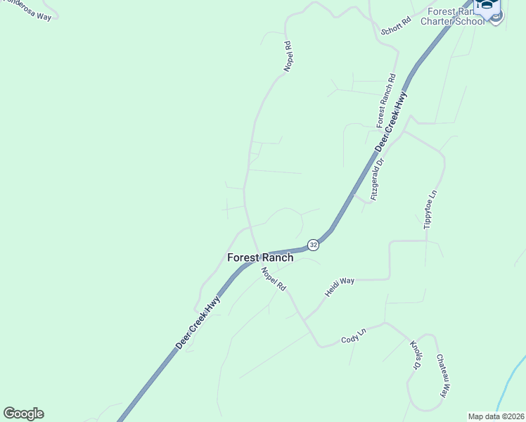 map of restaurants, bars, coffee shops, grocery stores, and more near 15544 Nopel Road in Forest Ranch