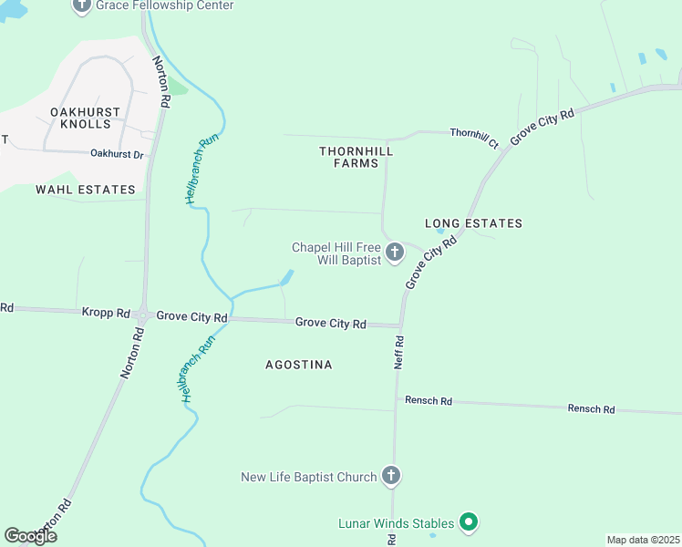 map of restaurants, bars, coffee shops, grocery stores, and more near 5750 Grove City Road in Grove City
