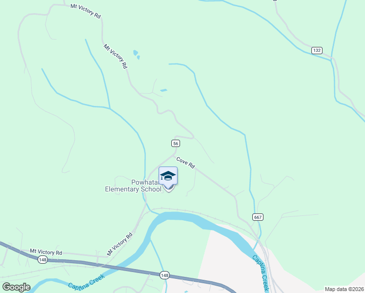 map of restaurants, bars, coffee shops, grocery stores, and more near 54821 Mount Victory Road in Powhatan Point