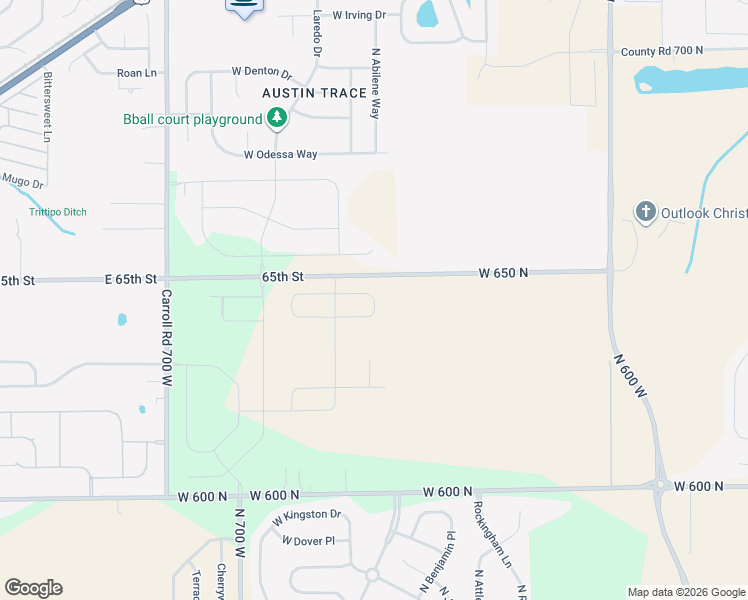 map of restaurants, bars, coffee shops, grocery stores, and more near 6481-6971 West 650 North in McCordsville