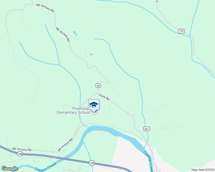 map of restaurants, bars, coffee shops, grocery stores, and more near 54821 Mount Victory Road in Powhatan Point