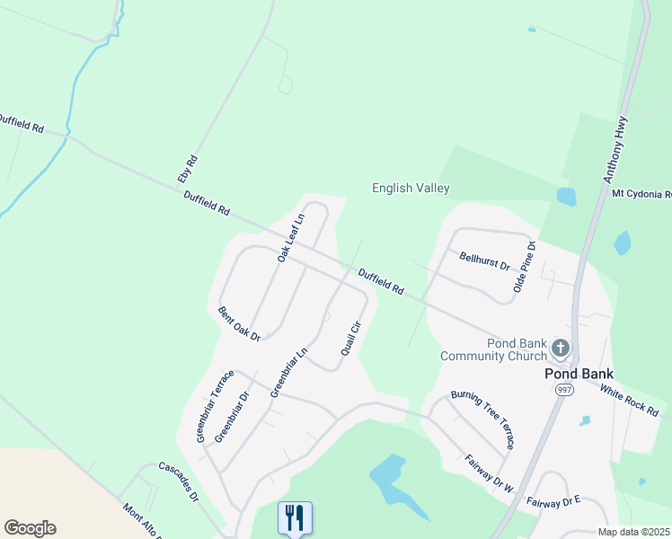map of restaurants, bars, coffee shops, grocery stores, and more near 6397 Greenbriar Lane in Chambersburg