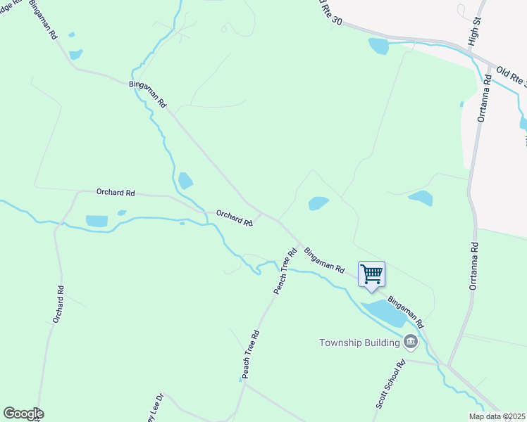 map of restaurants, bars, coffee shops, grocery stores, and more near 399 Bingaman Road in Orrtanna