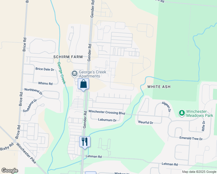 map of restaurants, bars, coffee shops, grocery stores, and more near 5017 Coconut Drive in Canal Winchester